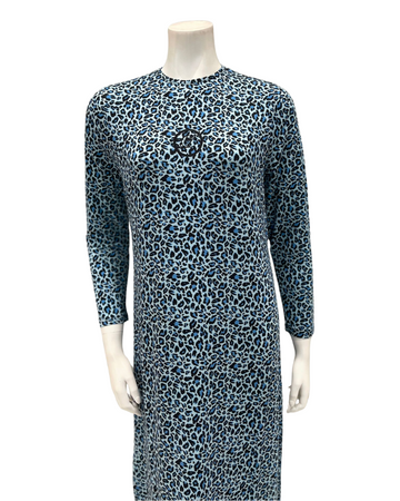 Lunderbeck N5082-24PO Azure Blue Lunderbeck Candy Leopard Pull On Modal Nightgown Myselflingerie.com